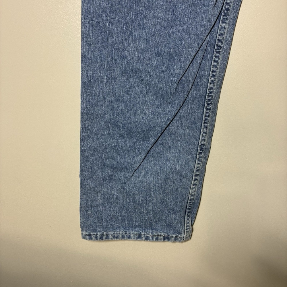 Y2K Vintage Lee Dungarees Baggy Wide Leg Carpenter Jeans Mens 34x34 Denim 2000's - Picture 7 of 15